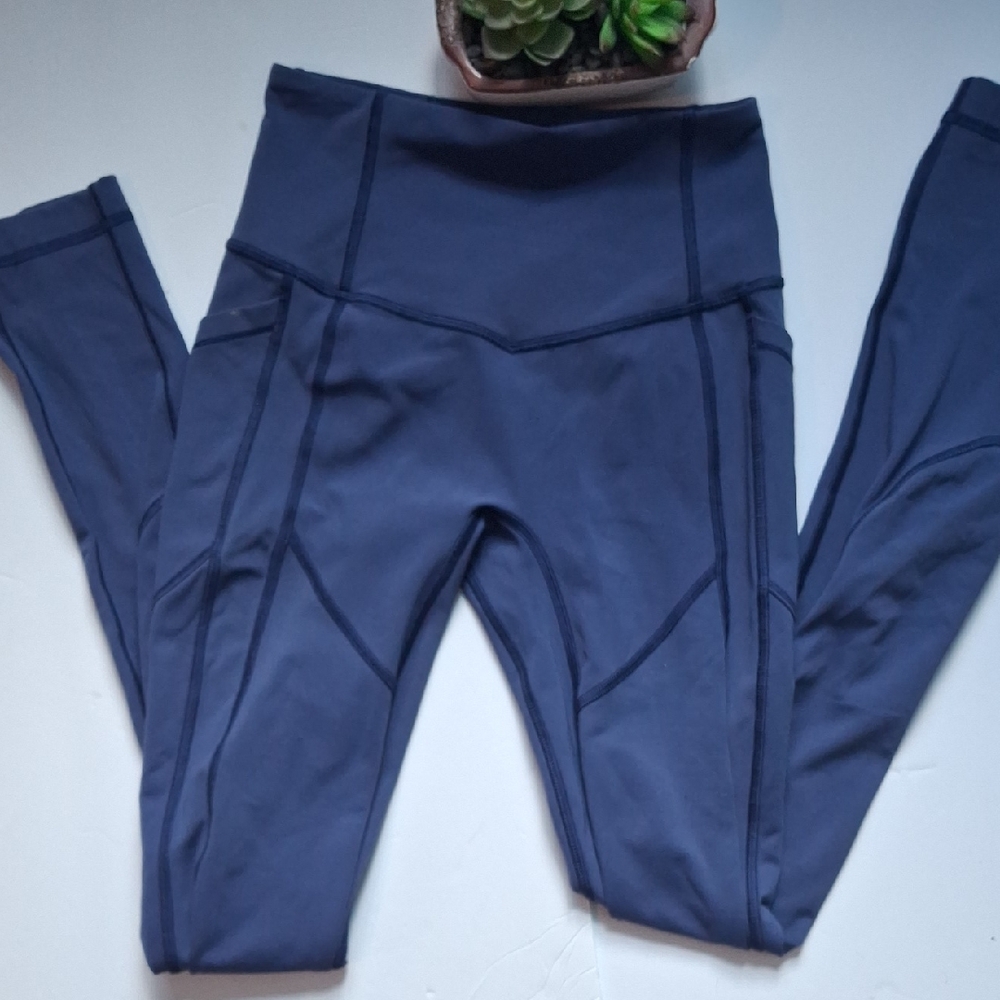 Blue High-Waisted Leggings
